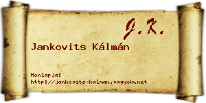 Jankovits Kálmán névjegykártya