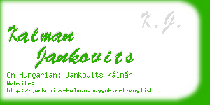 kalman jankovits business card