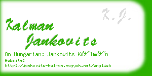 kalman jankovits business card